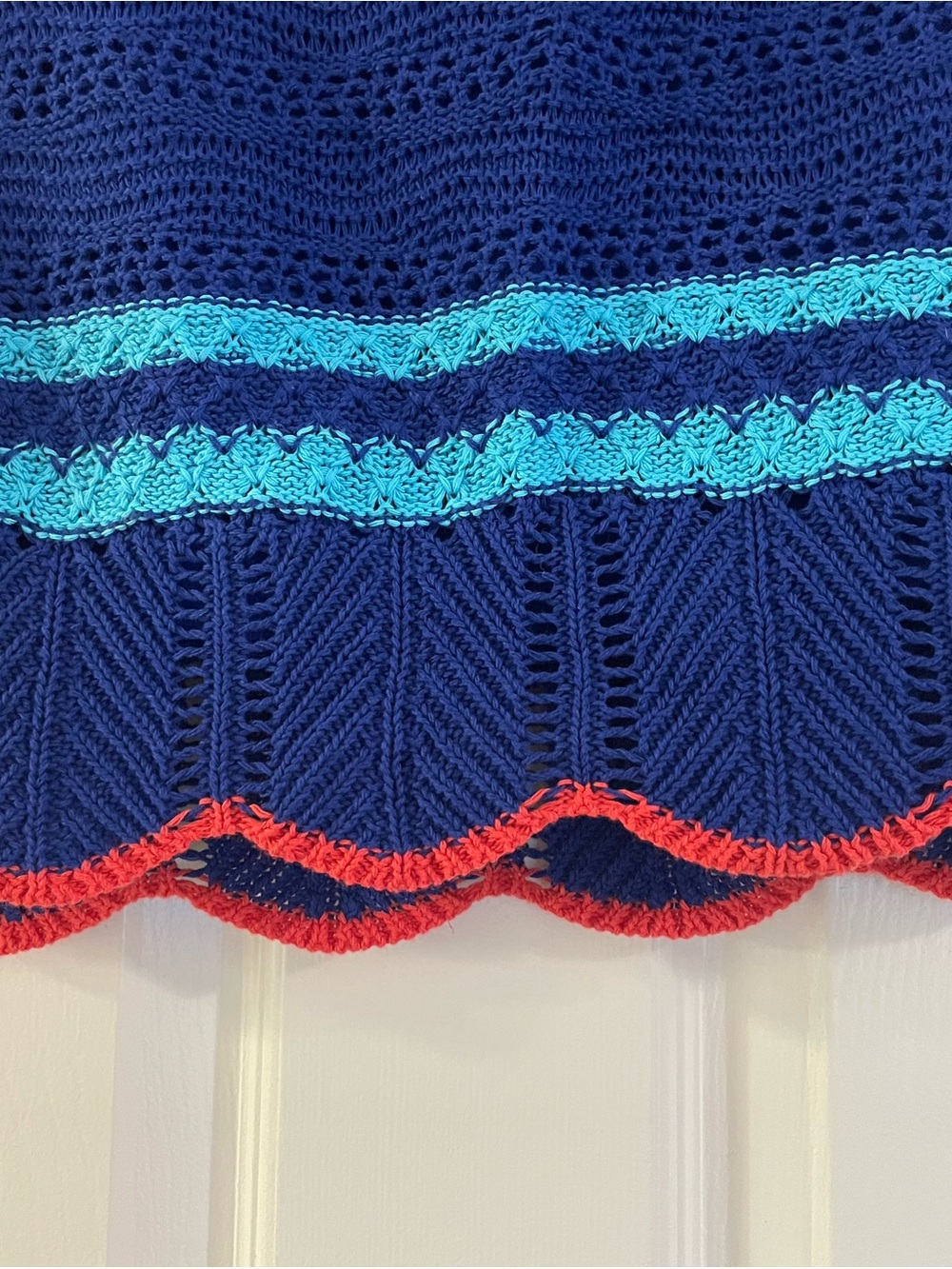 RACHEL Rachel Roy Navy Blue with Aqua Stripe Knit Mini Skirt - Picture 2 of 8